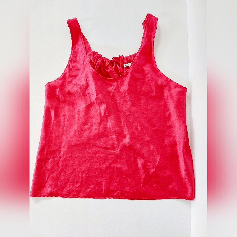 Red Sleeveless Tank Blouse‎ w/Bow Small Victoria's Secret Christmas Valentine